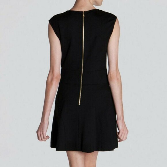 TED BAKER Aruna black bow embellished pleated Fit and Flare Dress Size 2 - Picture 2 of 12